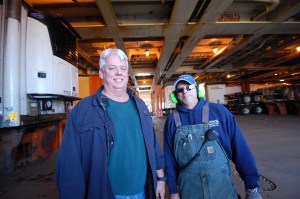 Hary Poole and Karl Carr stand inside the North Star ship