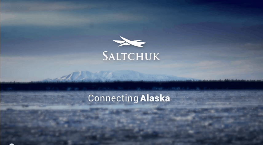 Saltchuk logo with a scenic Alaskan backdrop